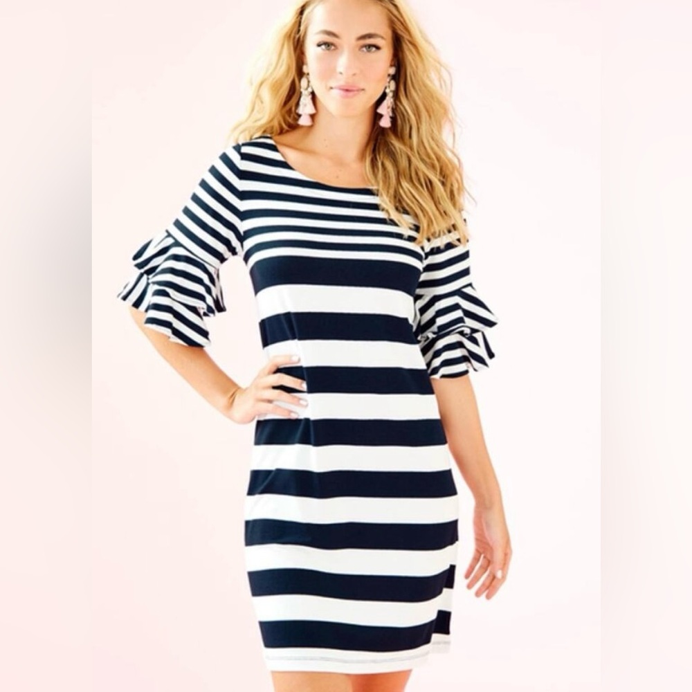 Navy and White Striped Dress Lilly Pulitzer NWT lula dress